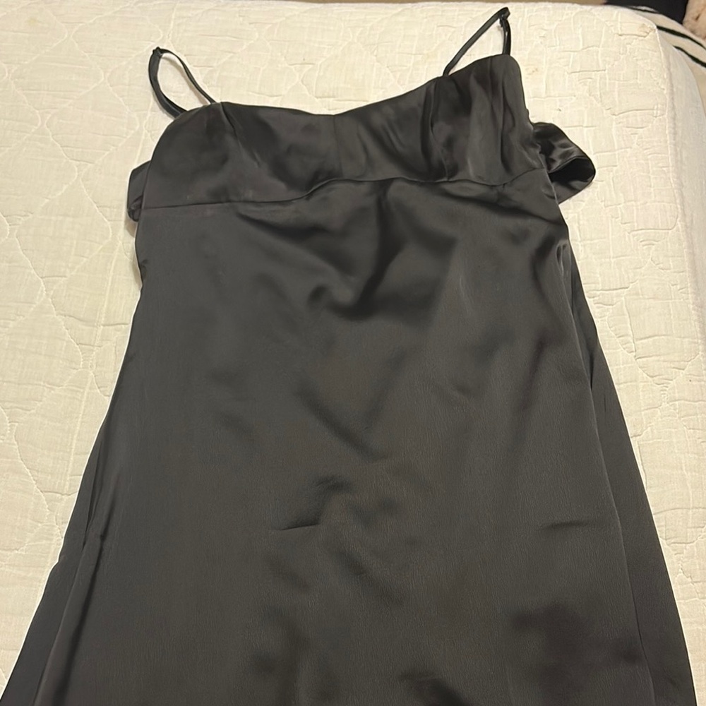 Elegant Black Satin Dress